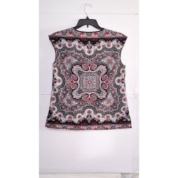 A Talbots Women's Top Sleeveless Bohemian Eastern Gypsy Office Siren M - Picture 9 of 9